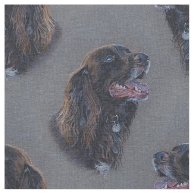 Tela Perro de Engish cocker spaniel. Pintura de la (De cerca)