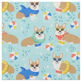 Tela perro fiesta de la piscina corgi