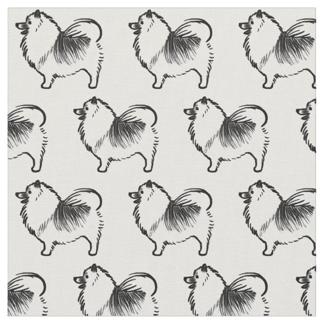 Tela Perro Keeshond Negro y Blanco (De cerca)