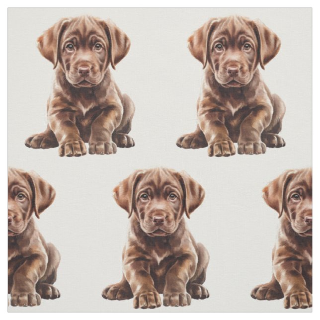 Tela Perro Labrador Retriever de Chocolate  (Retal)