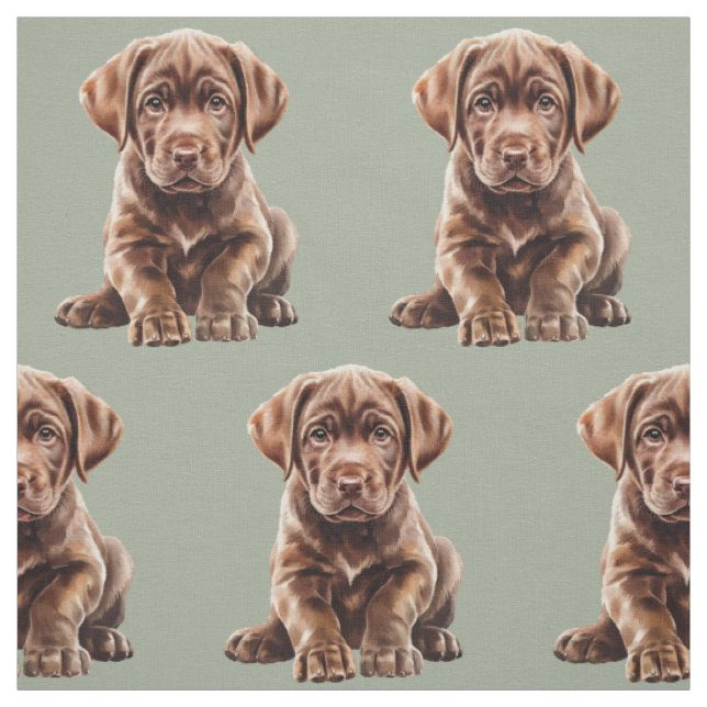 Tela Perro Labrador Retriever de Chocolate  (Retal)