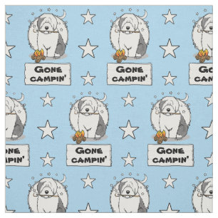 Tela Perro lindo Camper Camper Camper Vecino Inglés Gri