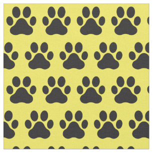 Tela Perro mascota Pata Gato Impresiones Negro Amarillo