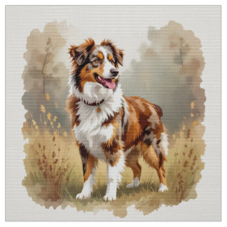 Tela Perro Pastor Australiano Merle Rojo Aussie