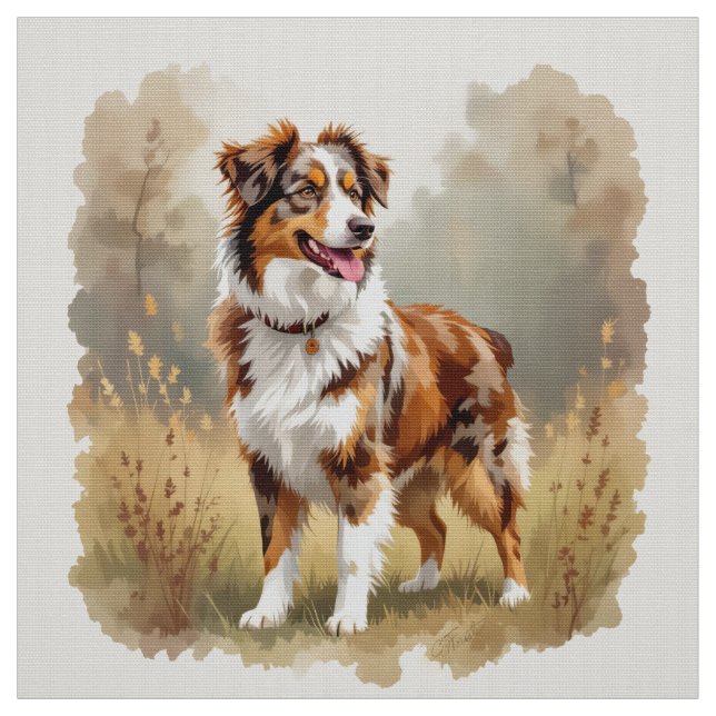 Tela Perro Pastor Australiano Merle Rojo Aussie (Retal)