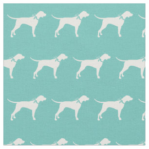 Tela Perro Pointer Silueta Mascota Verde Azulado