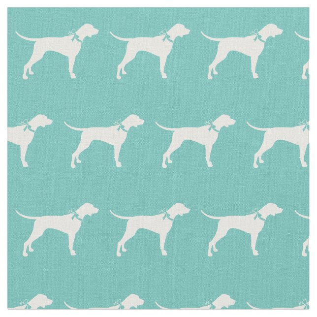 Tela Perro Pointer Silueta Mascota Verde Azulado (De cerca)