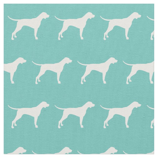Tela Perro Pointer Silueta Mascota Verde Turquesa (De cerca)