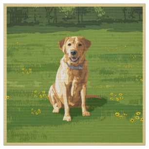 Tela Perro recuperador de labrador amarillo
