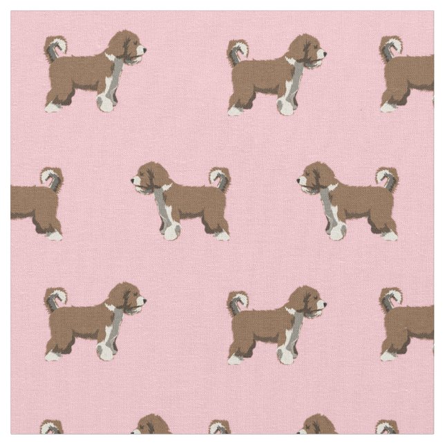 Tela Perro rosa Perro de agua español (De cerca)