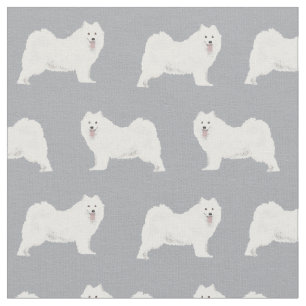 Tela Perro samoyado gris simple