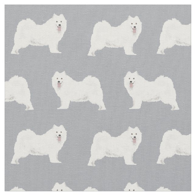 Tela Perro samoyado gris simple (De cerca)