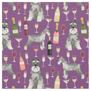 Tela Perro Schnauzer y púrpura de vino