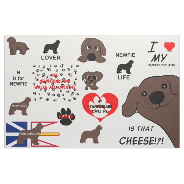 Tela Perro Terranova Marrón ¿Es Ese Queso? (Yarda)