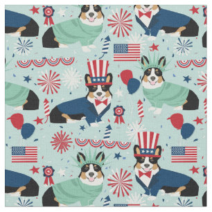 Tela perro tricorgi usa patriótico