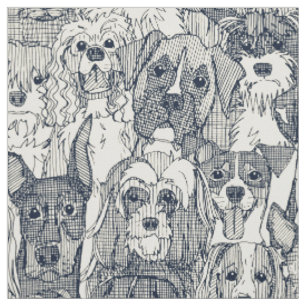 Tela perros abundantes de indigo perla