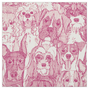 Tela perros abundantes perlas de cerezo