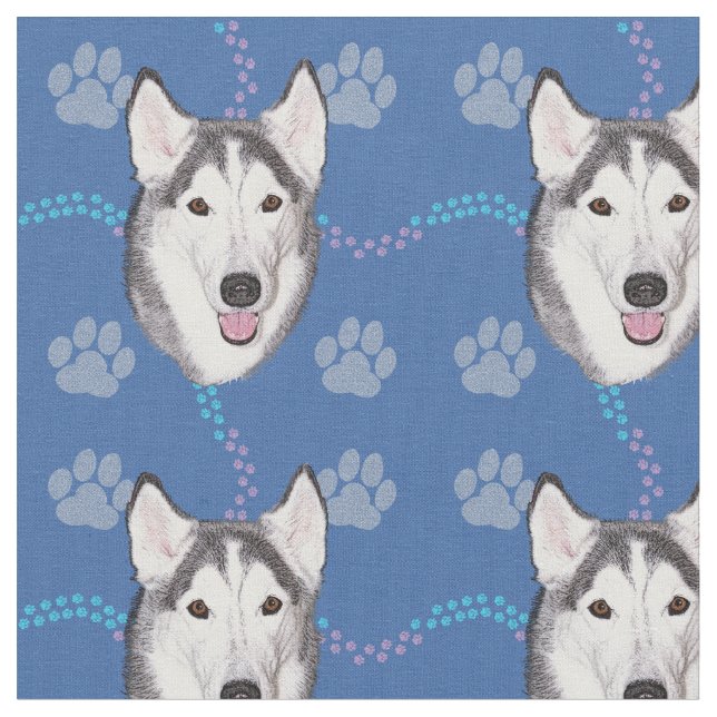 Tela Perros artísticos - Husky siberiano v1 (De cerca)