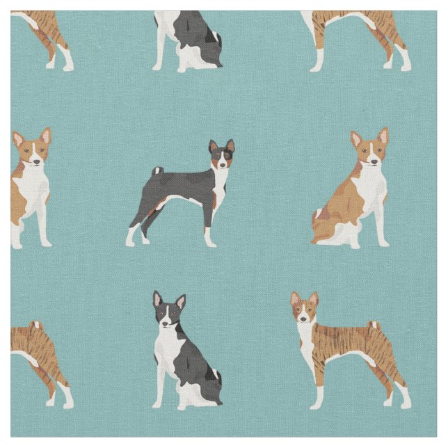Tela Perros basenji azul (De cerca)