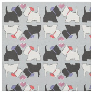 Tela Perros blancos y negros Tejidos de arte