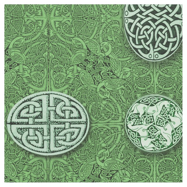 Tela Perros, caballos y pájaros célticos (De cerca)