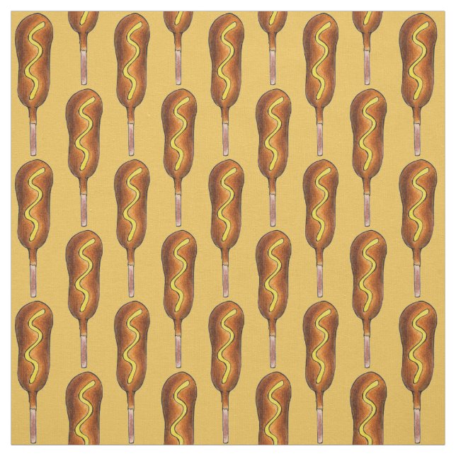 Tela Perros calientes de perro de maíz en un palo con m (Retal)