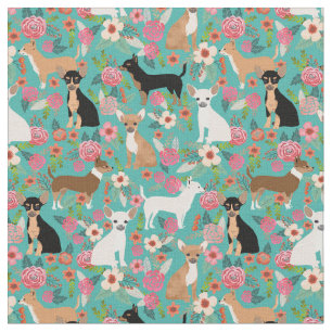Tela Perros Chihuahua florines turquesa