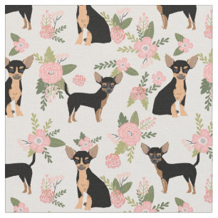 Tela Perros Chihuahua melocotón floral