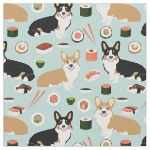 Tela Perros corgi comida sushi