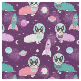 Tela Perros Corgi tricolores perro morado espacial