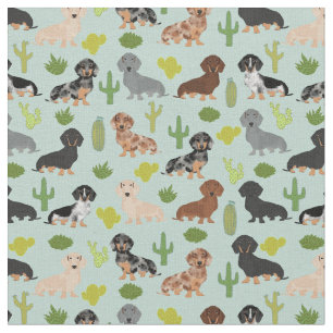 Tela Perros Dachshund cactus