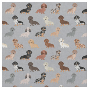 Tela Perros Dachshund gris claro