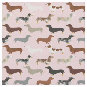 Tela Perros Dachshund rosa pastel