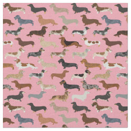 Tela Perros Dachshund rosados