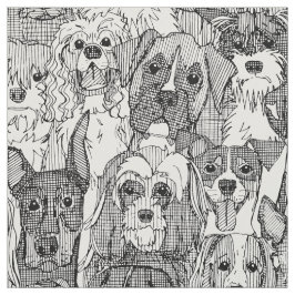 Tela perros de blanco negro abundante