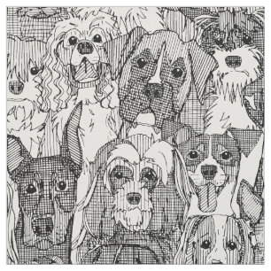 Tela perros de blanco negro abundante