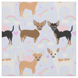 Tela Perros de Chihuahua unicornio arcoiris pastel