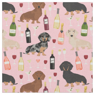 Tela Perros de Dachshan amante del vino rosa