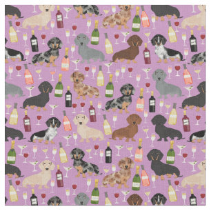 Tela Perros de Dachshund la luz del vino morado