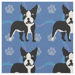 Tela Perros de dibujos animados - Boston Terrier v3