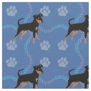 Tela Perros de dibujos animados - Pinscher en miniatura