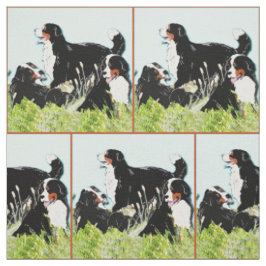 Tela Perros de montaña de Bernese en el césped