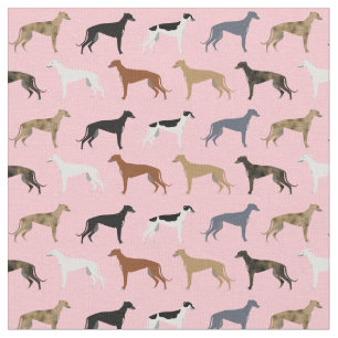 Tela Perros grises abrigo colores rosados