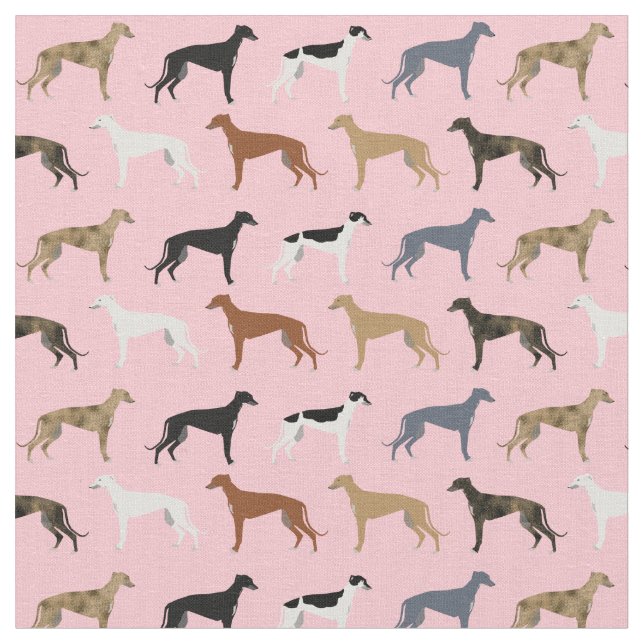 Tela Perros grises abrigo colores rosados (De cerca)