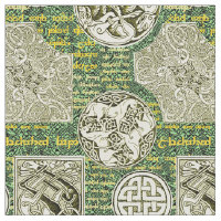 Perros y caballos célticos en verde y oro