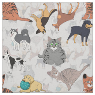 Tela Perros Y Gatos Sin Marea Textiles