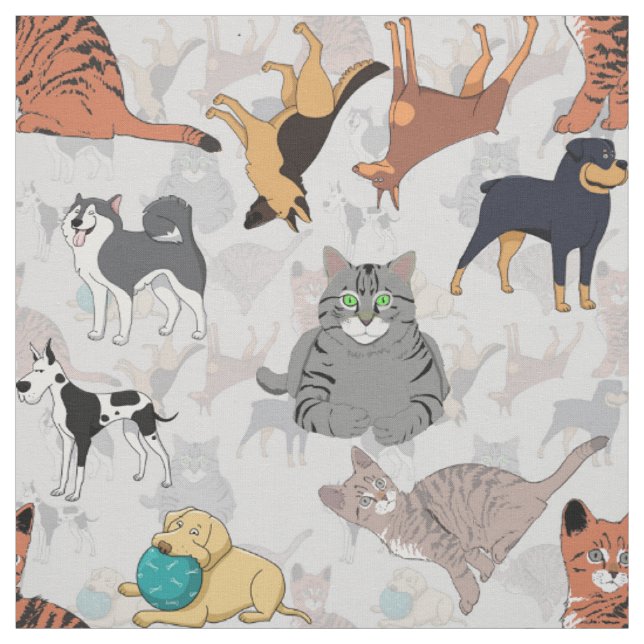 Tela Perros Y Gatos Sin Marea Textiles (Retal)