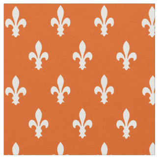 Tela Persimmon Victorian Fleur de Lys Fabric