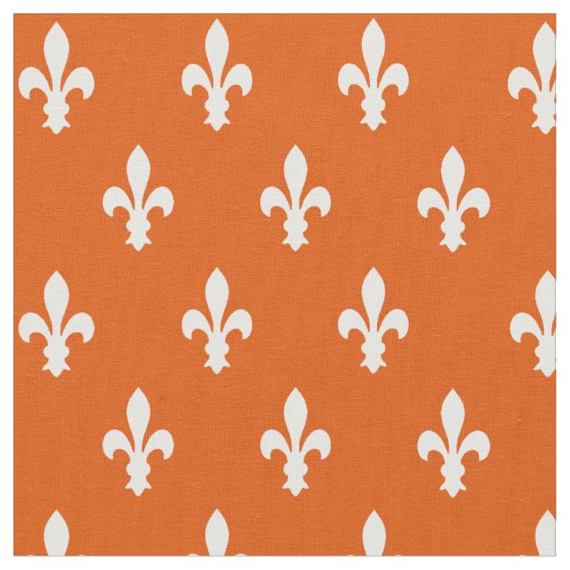 Tela Persimmon Victorian Fleur de Lys Fabric (De cerca)