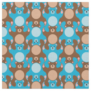 Tela Personalizable Blue Brown Teddy Bear Tesselation F